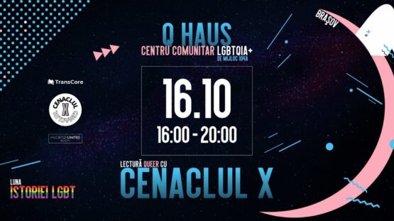 Luna Istoriei LGBT la Brașov - Lectură queer cu Cenaclul X | 16.10.2022 @ 16:00